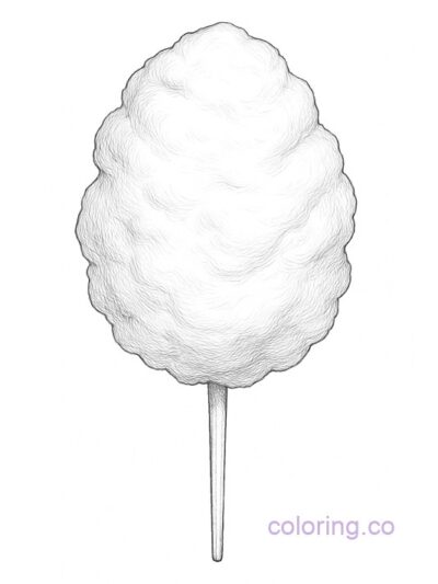 realistic cotton candy coloring page