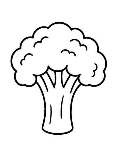 simple broccoli coloring page free download