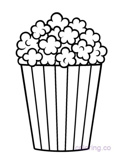 Fun Popcorn Bucket Coloring Page for Kids
