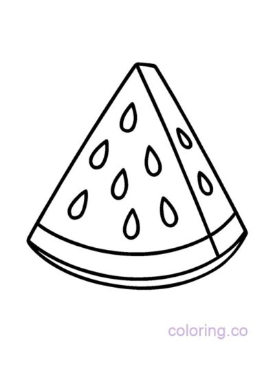 Simple Watermelon Slice Coloring Page for Preschool