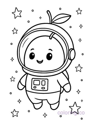 Space Explorer Mango Coloring Page for Kids