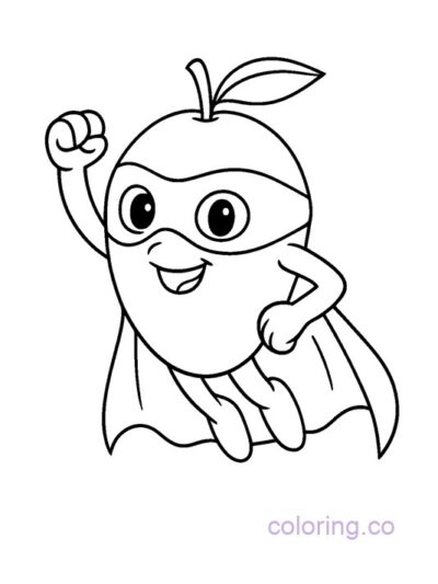 Superhero Mango Coloring Page for Kids