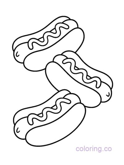 Fun Hotdog Coloring Page for Preschoolers