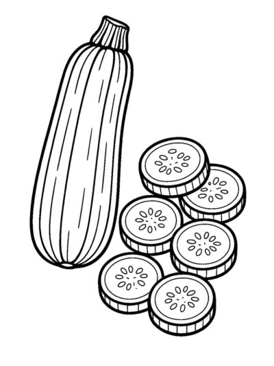 zucchini coloring page for preschoolers and kids