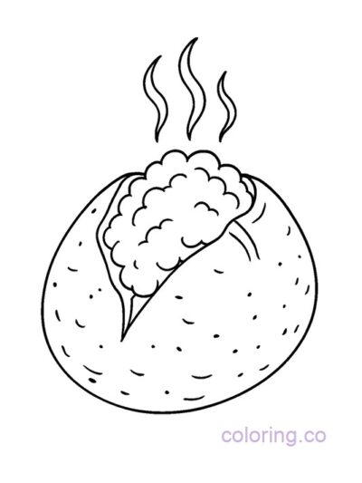 Fun Baked Potato Coloring Page for Kids