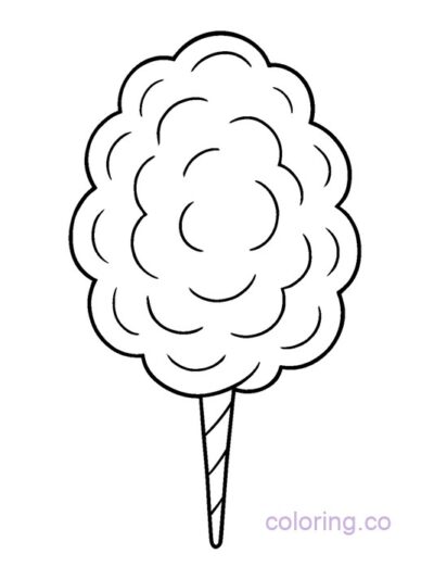 Fun Cotton Candy Coloring Page for Kids