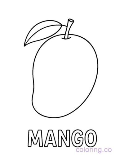 Simple Mango Coloring Page for Kids