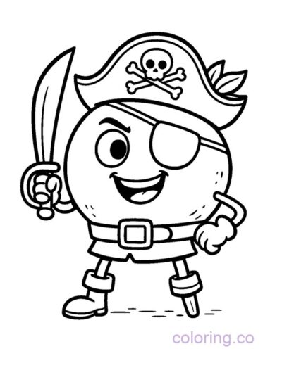 Blueberry Pirate Adventure Coloring Page