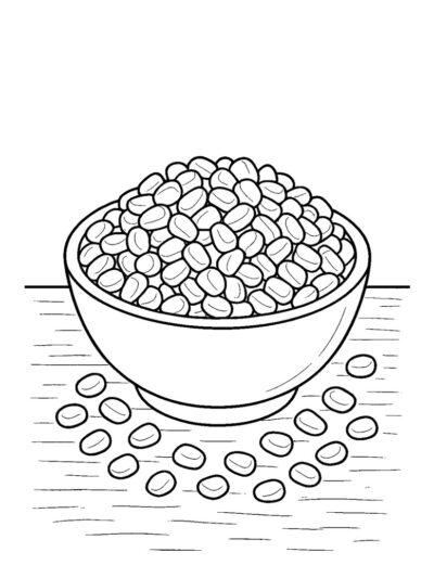 bowl of corn coloring page