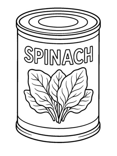 can of spinach coloring page