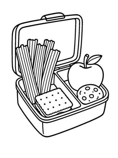 celery sticks in lunchbox coloring page, free coloring pages for kids