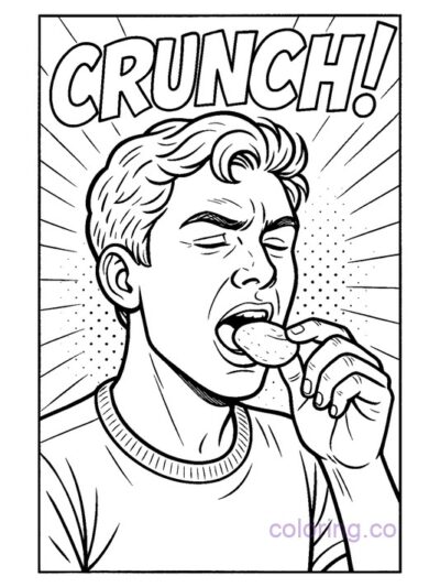Comic Book Style Chip Coloring Page