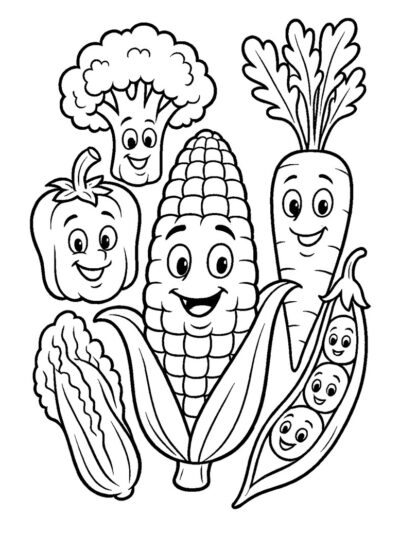 veggie coloring pages for kids