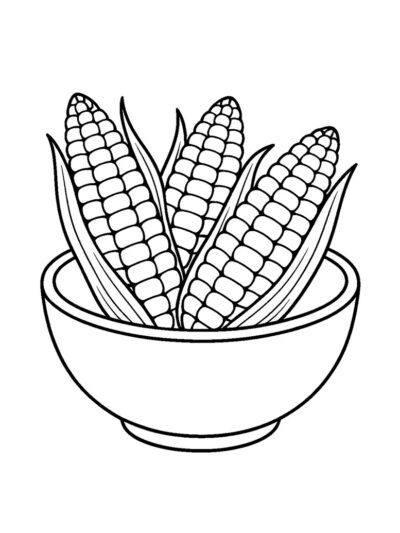 corn on the cob coloring page