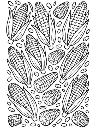 corn pattern coloring printable