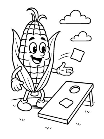 cornhole coloring page, corn coloring pages