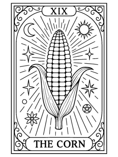 the corn tarot coloring page free