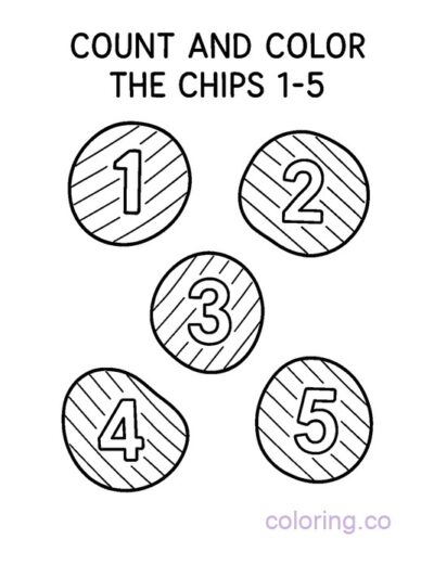 Count and Color Chips for Preschool Kids