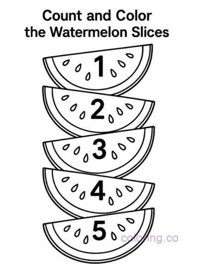 Count and Color Watermelon Slices for Preschool Kids