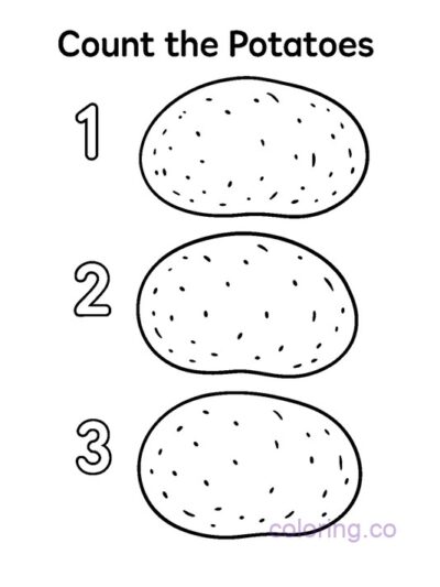 Fun Potato Counting Coloring Page for Kids