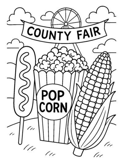 county fair corn coloring page free printable
