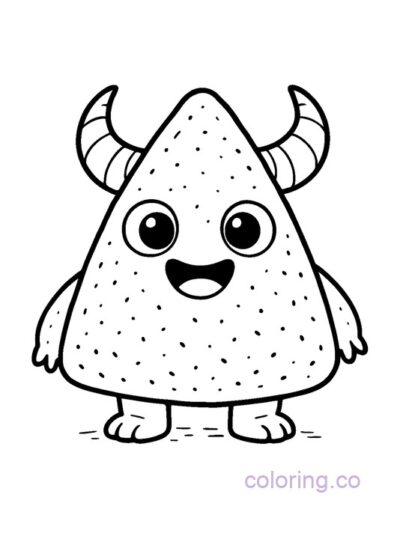 Cute Chip Monster Coloring Page for Kids and Teens