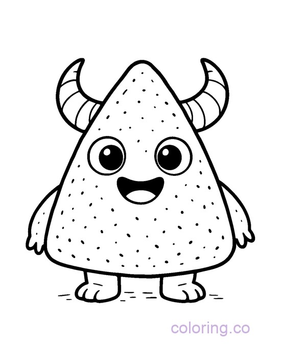 Cute Chip Monster Coloring Page for Kids and Teens