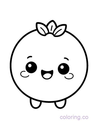 Kawaii Blueberry Coloring Page for Kids