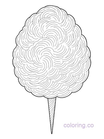 Intricate Cotton Candy Coloring Page for Kids & Adults