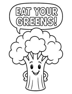 Broccoli veggie fun coloring download