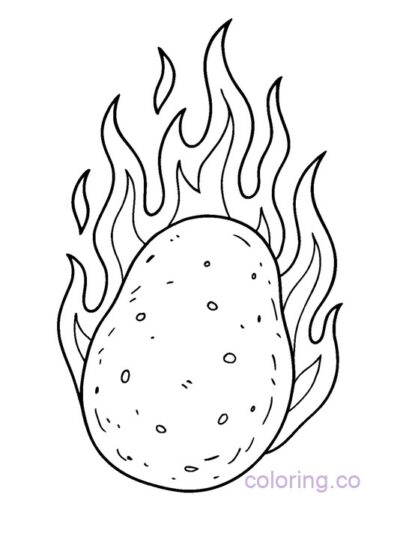 Fun Hot Potato Coloring Page for Kids