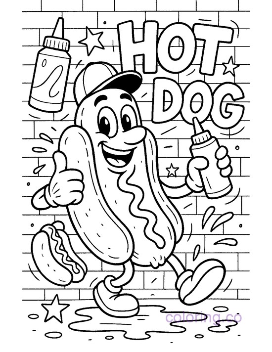 Fun Hot Dog Street Art