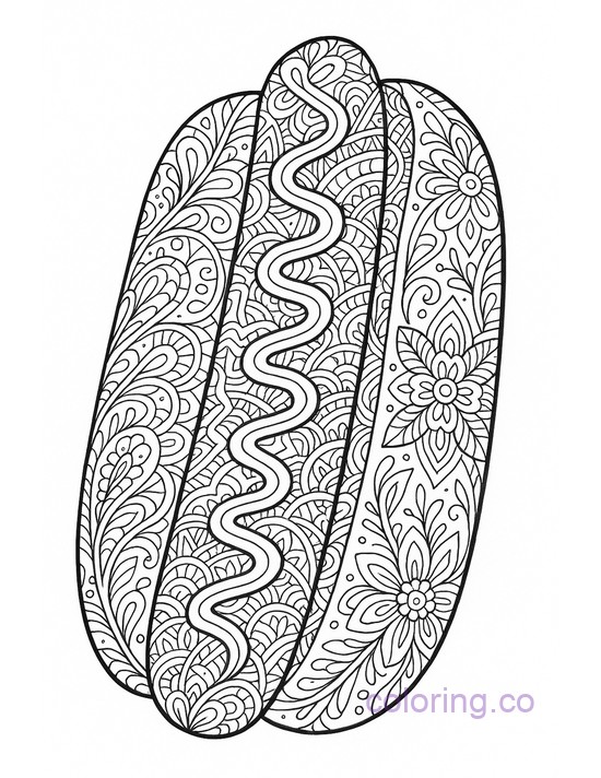 Hot Dog Zentangle