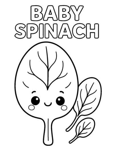 baby spinach kawaii coloring page