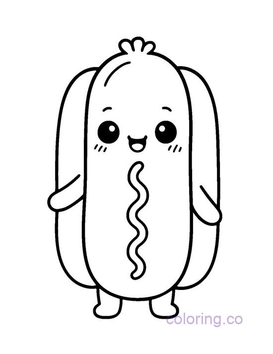 Adorable Kawaii Hot dog