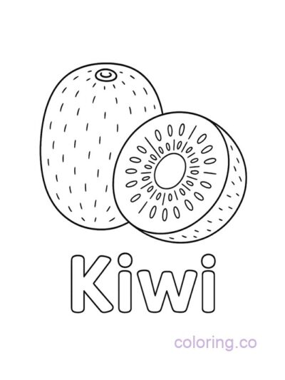 Cute Kiwi Fruit Coloring Page for Kids
