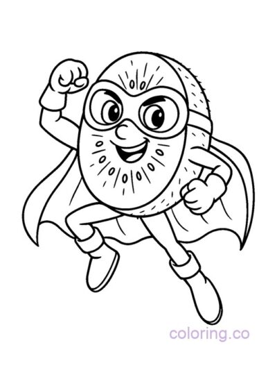 Kiwi Superhero Coloring Page for Kids