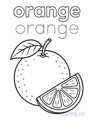 Orange Spelling and Tracing Printable for Kids