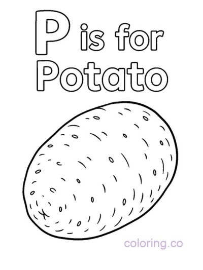 Fun "P is for Potato" Coloring Page for Kids