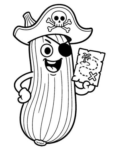 Pirate Zucchini coloring page