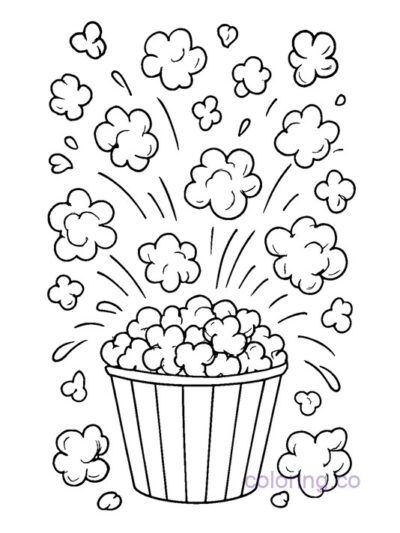 Free Popcorn Coloring Pages