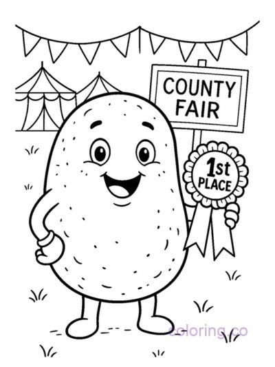Fun Potato County Fair Coloring Page
