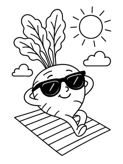 cool radish coloring page
