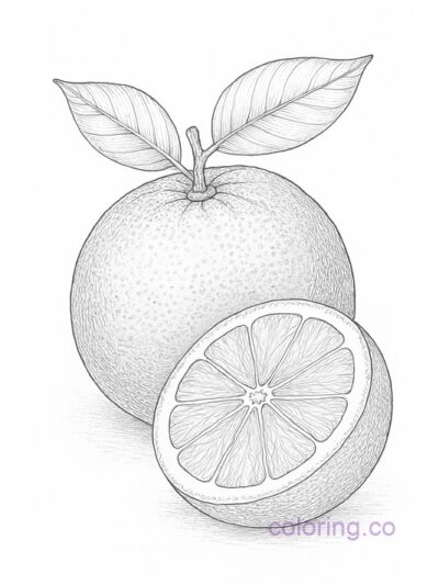 Realistic Orange Coloring Page for Teens & Adults