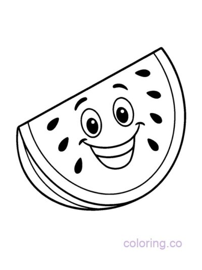 Silly Watermelon Coloring Page for Kids