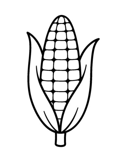 simple corn coloring page for preschoolers and kids