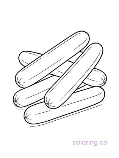 Simple Hotdogs Coloring Page for Kids and Teens