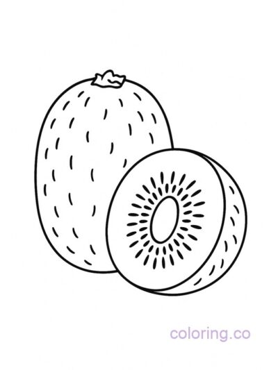 Fun Kiwi Fruit Coloring Page for Kids