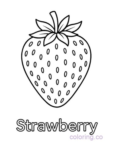 Simple Strawberry Coloring Page for Kids