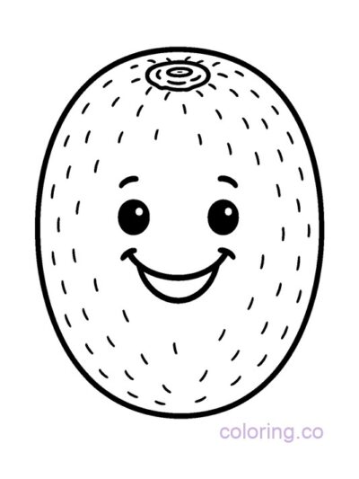 Smiling Kiwi Cartoon Coloring Page for Kids